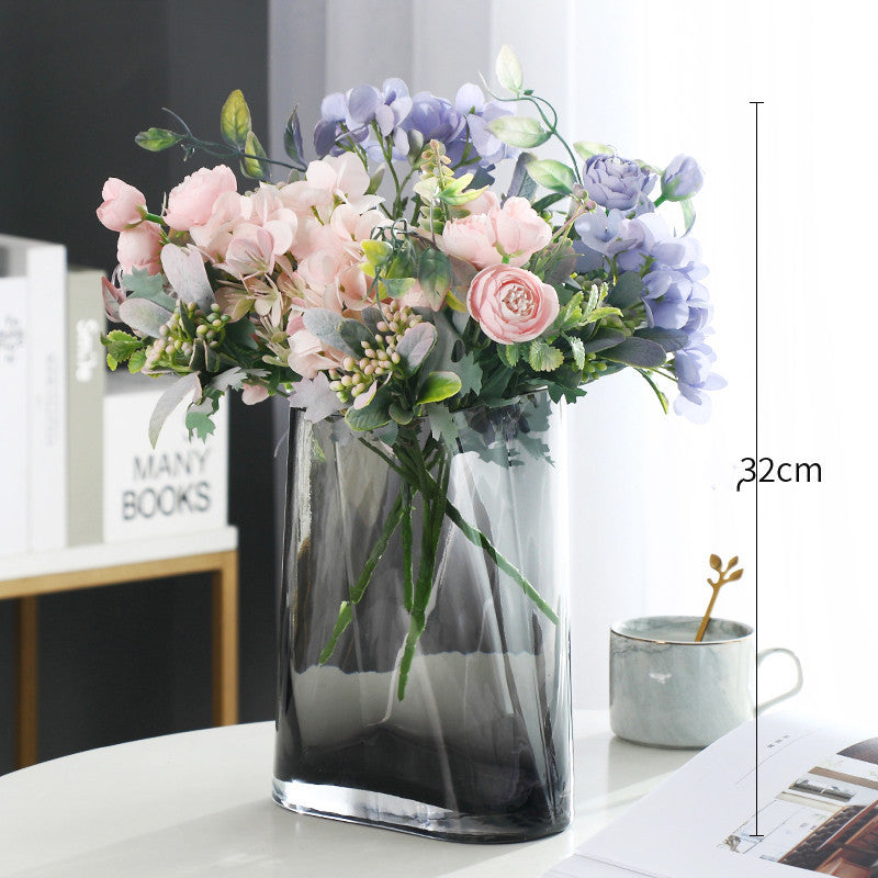 Light Luxury Personality Simple Modern Creative Transparent Glass Vase Decoration Living