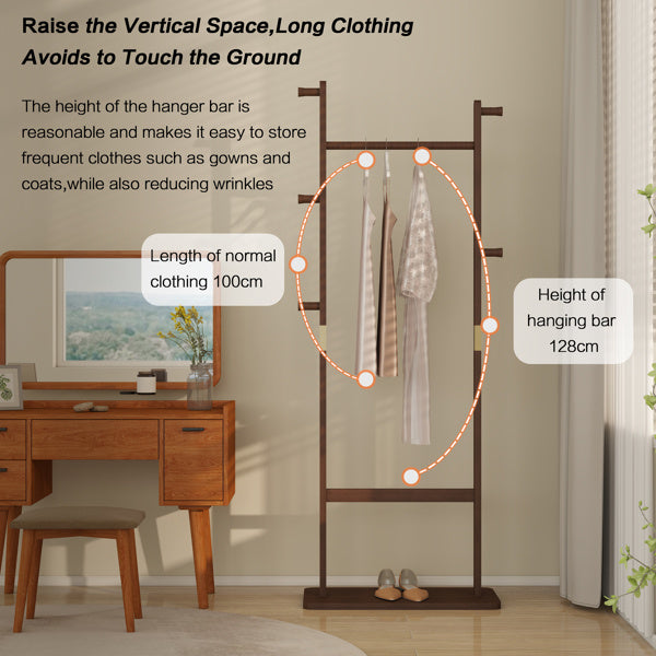 Coat Rack, Solid Wood Clothes Hanger