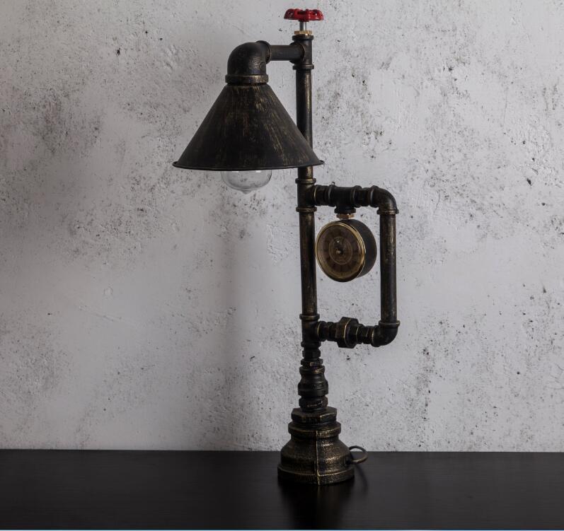 Personalized Simple Industrial Style Green Bronze Water Pipe Dimming Night Light