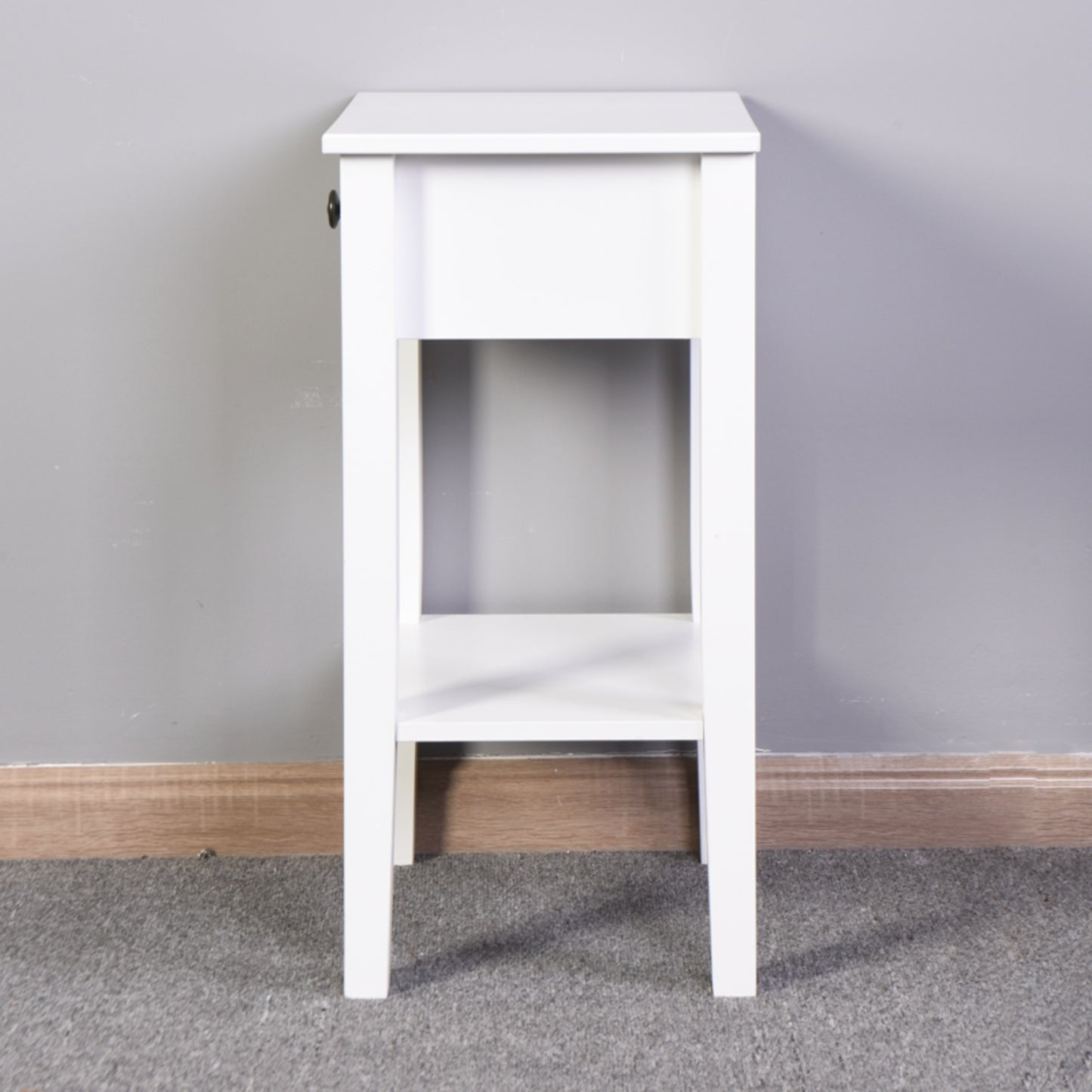 White Bathroom Floor-standing Storage Table With A Drawer