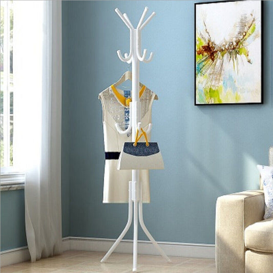 Coat Stand Jacket Umbrella Floor Standing Rack Clothes Hanger Hooks UK