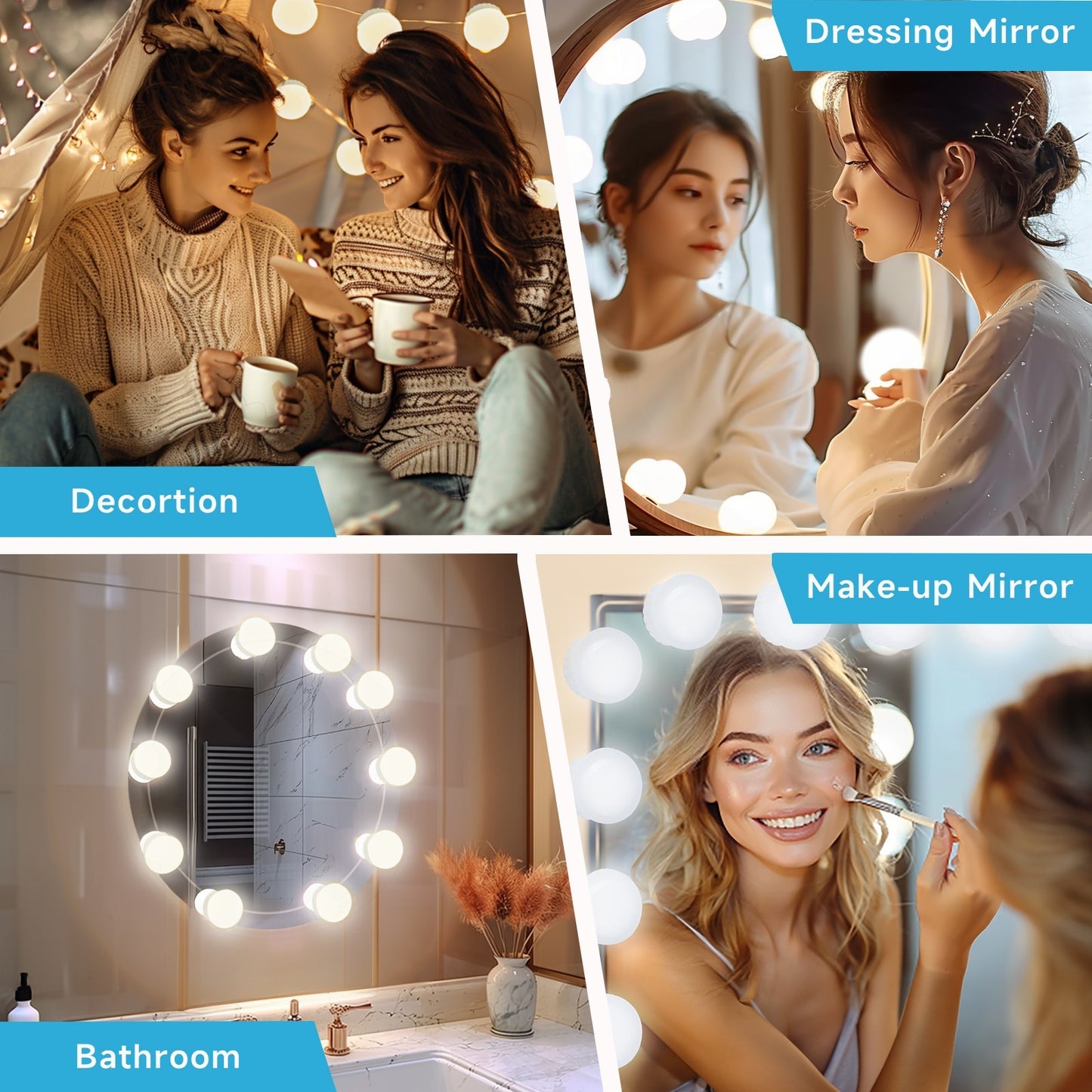 LED Makeup Mirror With Adjustable Ring Light - Portable Rechargeable Vanity Mirror With Smart Dimming