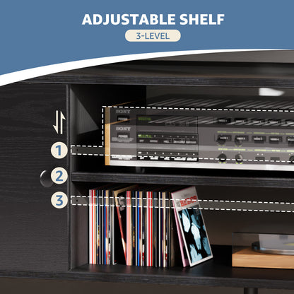 Panel TV Cabinet Can Store Black Cabinets, Suitable For Home Living Room Office TV Cabinet