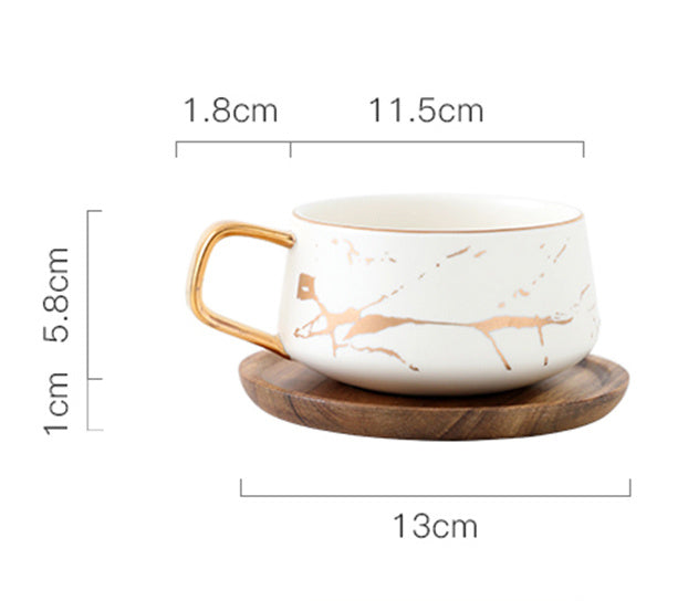 Gold painted ceramic mug