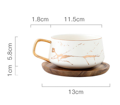 Gold painted ceramic mug