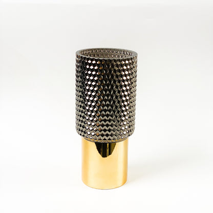 European Style Light Luxury Electroplated Golden Glass Vase Decoration