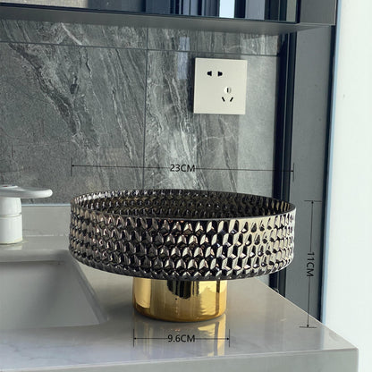 European Style Light Luxury Electroplated Golden Glass Vase Decoration