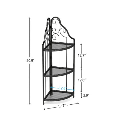 3-Tier Corner Open Shelf,Bookcase Freestanding Shelving Unit,Plant Stand Small Bookshelf For Living Room, Home Office, Kitchen, Small Space