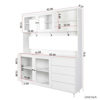 Large Kitchen Hutch Cabinet, Freestanding Pantry Cabinets Storage