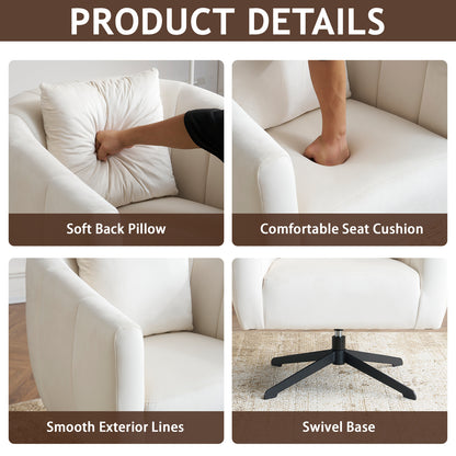 Pumpkin Shaped Rotating Iron Legged Armchair
