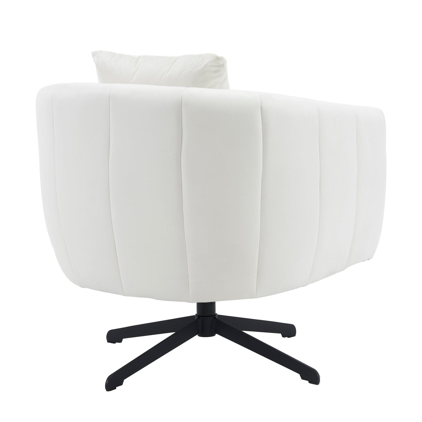 Pumpkin Shaped Rotating Iron Legged Armchair