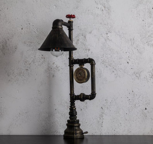 Personalized Simple Industrial Style Green Bronze Water Pipe Dimming Night Light
