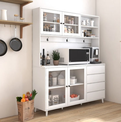 Large Kitchen Hutch Cabinet, Freestanding Pantry Cabinets Storage