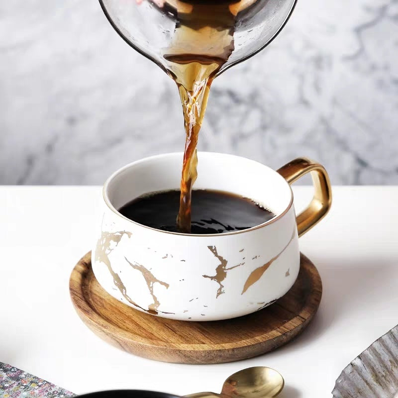 Gold painted ceramic mug