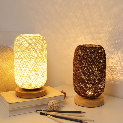 Bedroom Bedside Decoration Dimmable LED Night Light Wooden Twine Vine Bal Table Lamp
