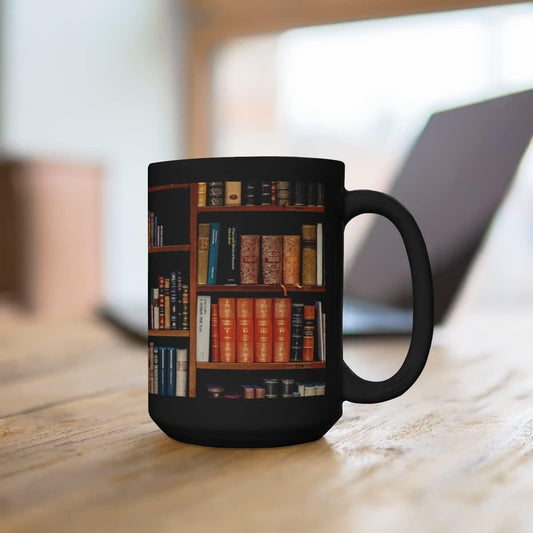 Bookshelf Library Book Fan Large Capacity Ceramic Coffee Mug