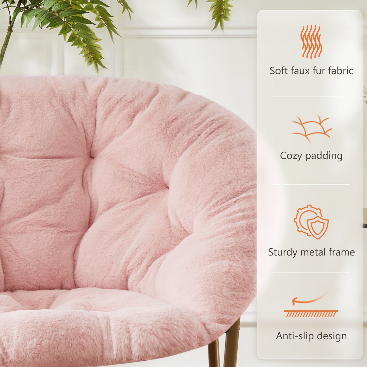 Comfortable Disc Chairs Faux Fur Furniture Bedroom