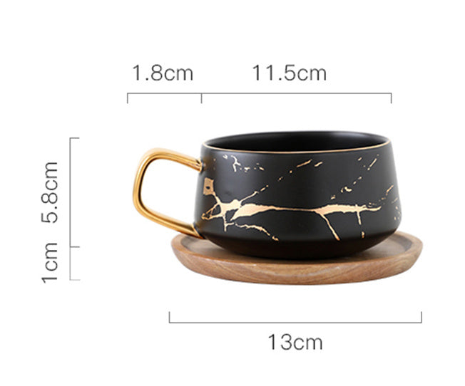 Gold painted ceramic mug