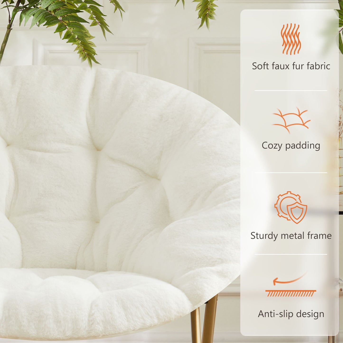 Comfortable Disc Chairs Faux Fur Furniture Bedroom