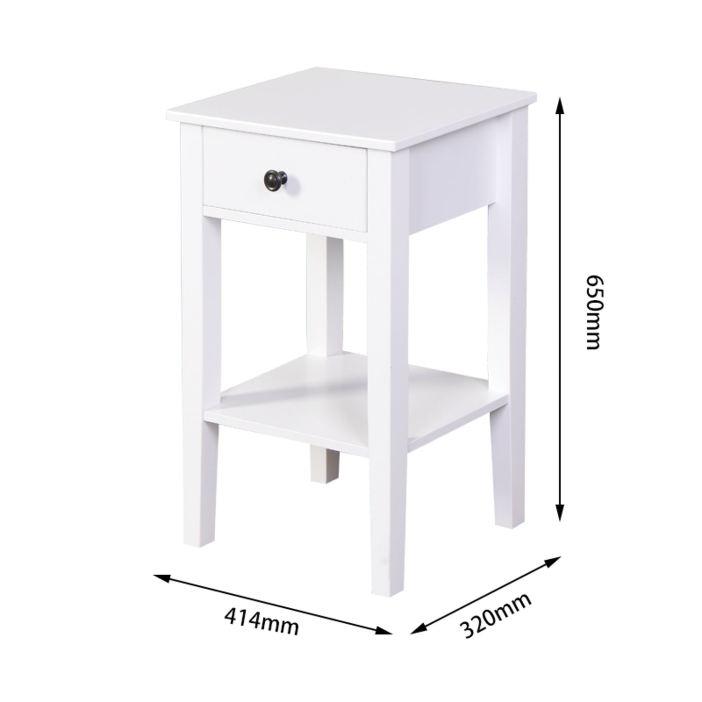 White Bathroom Floor-standing Storage Table With A Drawer