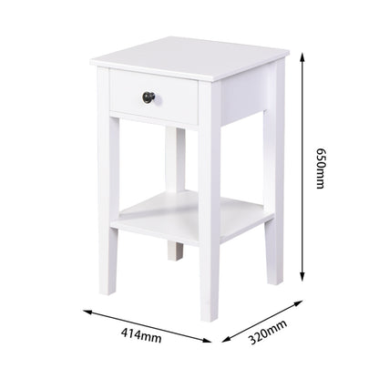 White Bathroom Floor-standing Storage Table With A Drawer