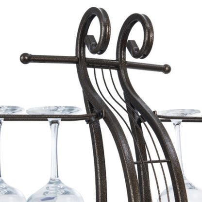 Cello Shape Wine Bakers Rack, Freestanding Wine Rack With Storage Bottle, Wine Storage Home Bar For Liquor And Wine, Organizer For Kitchen, Dining Room