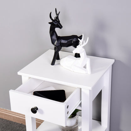 White Bathroom Floor-standing Storage Table With A Drawer