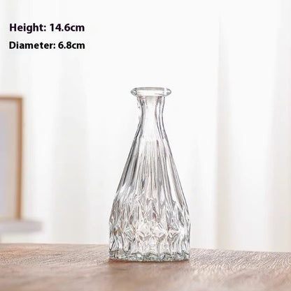 Retro Embossed French American Mini Glass Small Vase
