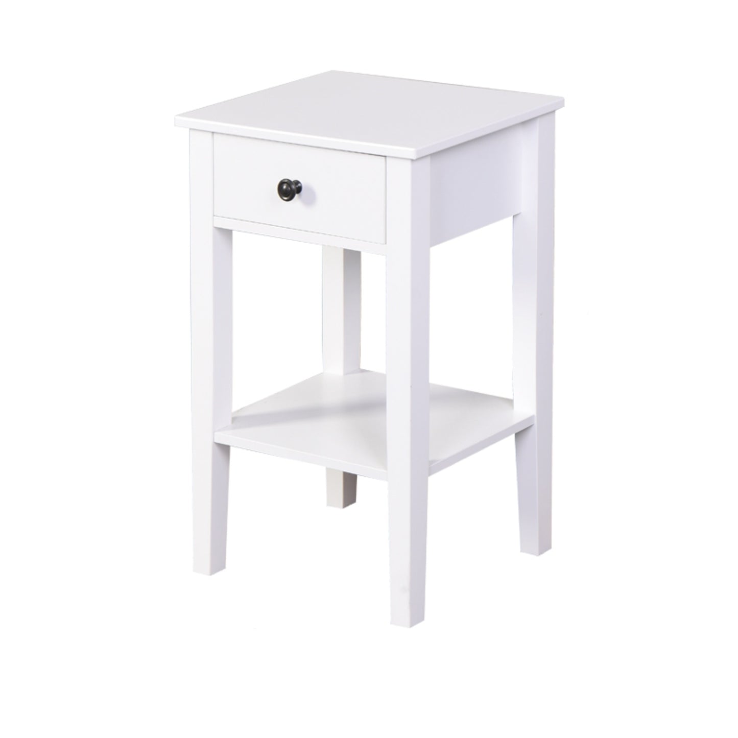 White Bathroom Floor-standing Storage Table With A Drawer