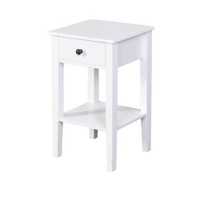 White Bathroom Floor-standing Storage Table With A Drawer