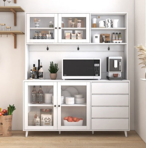 Large Kitchen Hutch Cabinet, Freestanding Pantry Cabinets Storage