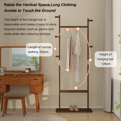 Coat Rack, Solid Wood Clothes Hanger