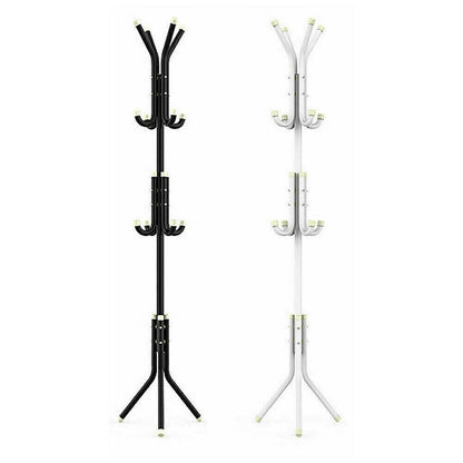 Coat Stand Jacket Umbrella Floor Standing Rack Clothes Hanger Hooks UK