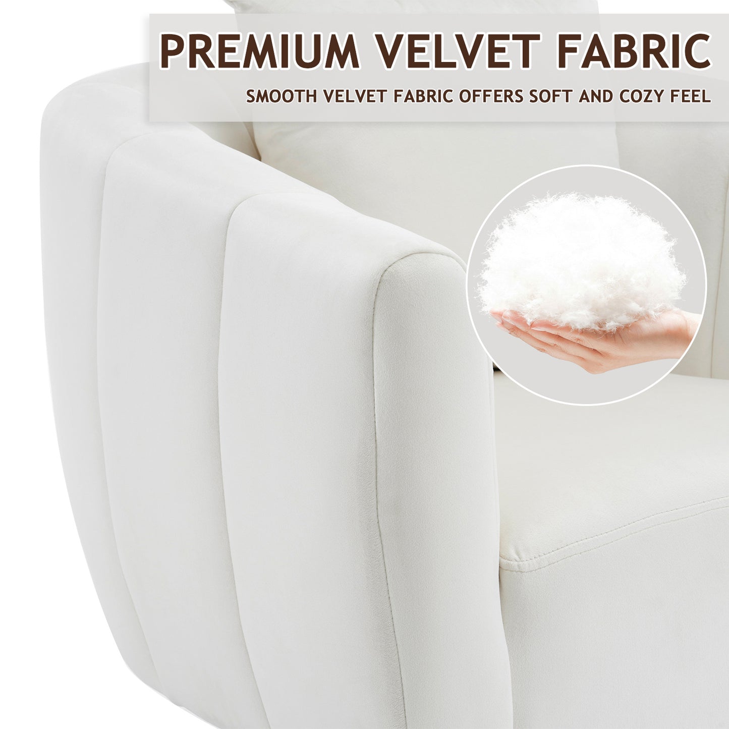 Pumpkin Shaped Rotating Iron Legged Armchair