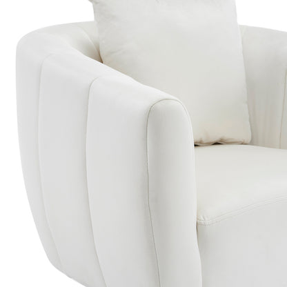 Pumpkin Shaped Rotating Iron Legged Armchair