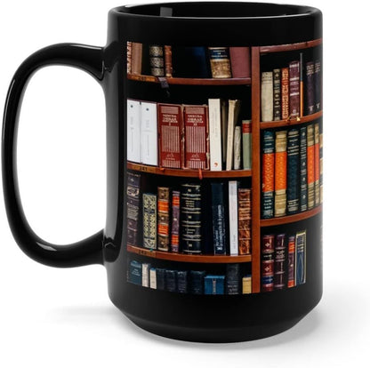 Bookshelf Library Book Fan Large Capacity Ceramic Coffee Mug